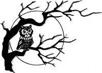 owl on tree branch clip art thumb